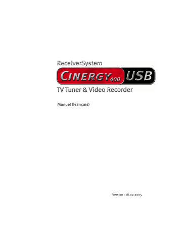 Manuel du propriétaire | Terratec Manual Cinergy400USB Manuel utilisateur | Fixfr
