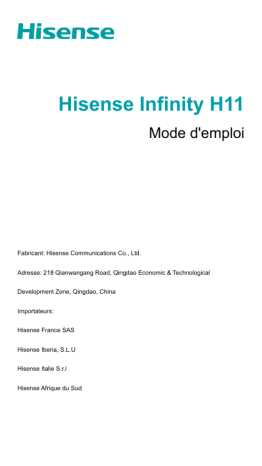 Hisense Infinity H11 Mode d'emploi | Fixfr
