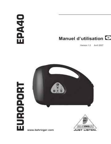 Manuel du propriétaire | Behringer EPA40 Manuel utilisateur | Fixfr