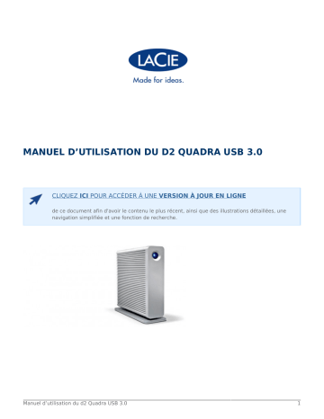 Manuel du propriétaire | LaCie D2 QUADRA V3 Manuel utilisateur | Fixfr