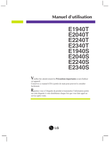 LG E2040T-PN Manuel du propriétaire | Fixfr