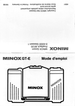 Minox 35 GT-E Manuel utilisateur