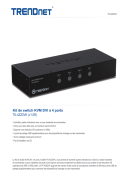 Trendnet TK-422DVK 4-Port DVI KVM Switch Kit Fiche technique