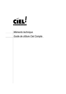 Ciel Compta Mémento technique Manuel utilisateur