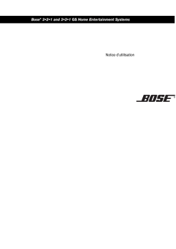 Bose CHAINES DVD HOME CINEMA 3.2.1 Manuel utilisateur
