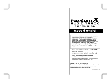 Manuel du propriétaire | Roland FANTOM X Manuel utilisateur | Fixfr