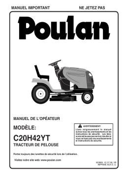 Poulan C20H42YT Manuel utilisateur