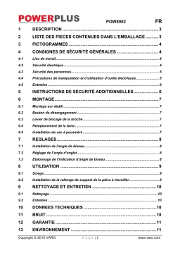 Powerplus POW8002 Manuel utilisateur