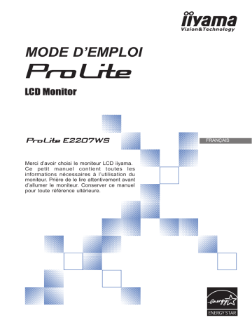 Manuel du propriétaire | iiyama PROLITE E2207WS Manuel utilisateur | Fixfr