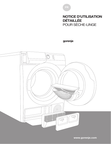 Manuel du propriétaire | Gorenje DE82ILB/G Sèche-linge à condensation pose libre avec pompe à chaleur Manuel utilisateur | Fixfr