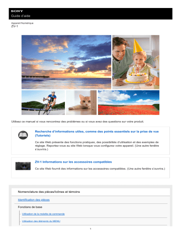 Mode d'emploi | Sony ZV-1 Manuel utilisateur | Fixfr