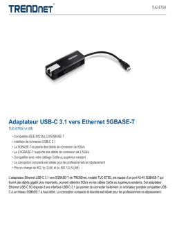 Trendnet TUC-ET5G USB-C 3.1 to 5GBASE-T Ethernet Adapter Fiche technique