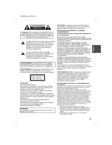 LG HT303SU Manuel du propriétaire | Fixfr