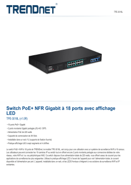 Trendnet RB-TPE-3018L 18-Port Gigabit NVR PoE+ Switch Fiche technique