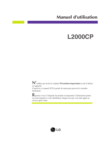 LG L2000CP-BF Manuel du propriétaire | Fixfr