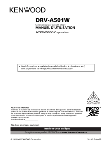 Mode d'emploi | Kenwood DRV-A501W Manuel utilisateur | Fixfr