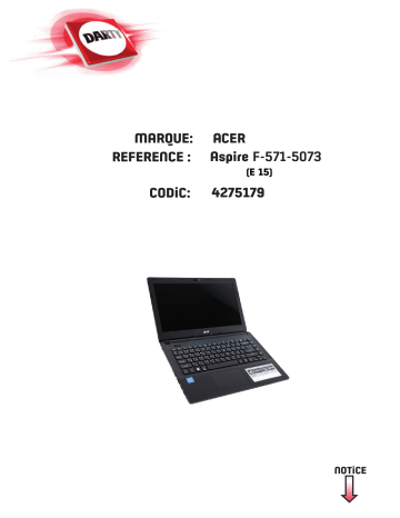 Manuel du propriétaire | Acer ASPIRE F5 Manuel utilisateur | Fixfr