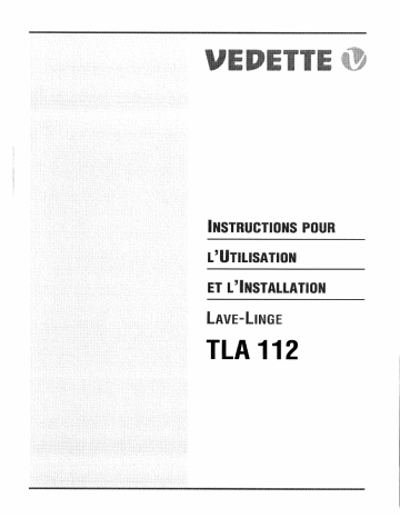 Manuel du propriétaire | Vedette TLA112 Manuel utilisateur | Fixfr