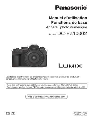 Panasonic DC FZ10002 Manuel utilisateur | Fixfr