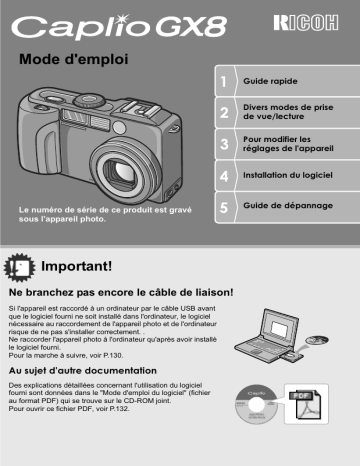 Ricoh Caplio GX8 Mode d'emploi | Fixfr