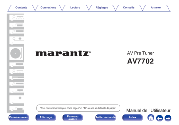 Manuel du propriétaire | Marantz AV7702 MKII Manuel utilisateur | Fixfr