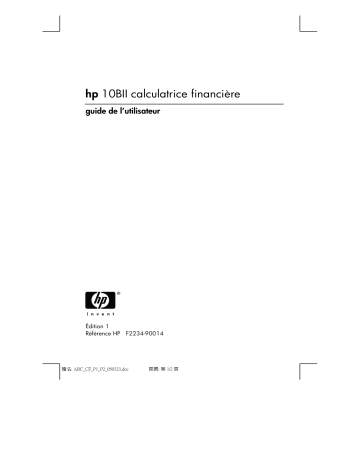 Manuel du propriétaire | HP 10bII+ Manuel utilisateur | Fixfr