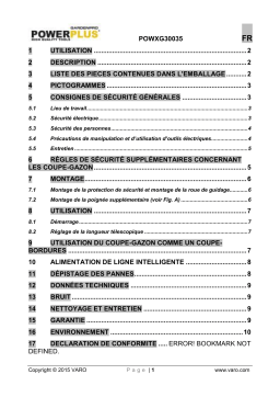 Powerplus POWXG30035 Manuel utilisateur