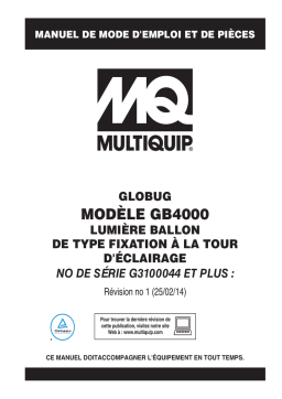 MQ Multiquip GB4000 TuV Manuel utilisateur