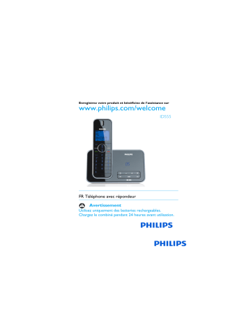 Manuel du propriétaire | Philips ID5552B Téléphone sans fil Manuel utilisateur | Fixfr