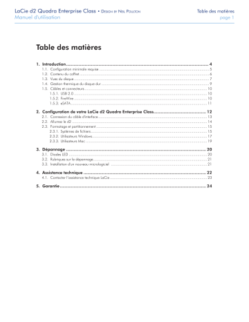 Manuel du propriétaire | LaCie D2 QUADRA ENTERPRISE CLASS Manuel utilisateur | Fixfr