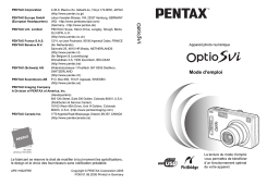 Pentax Série Optio SVi Mode d'emploi