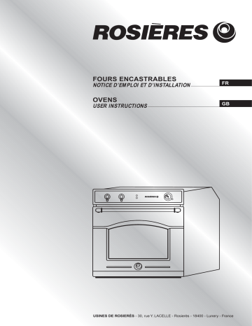 Manuel du propriétaire | ROSIERES TRV60RBU Manuel utilisateur | Fixfr