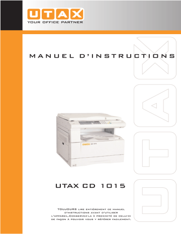 Mode d'emploi | Utax CD 1015 Copy System Manuel utilisateur | Fixfr