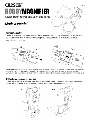 Carson HM-30 Magnifier Mode d'emploi | Fixfr