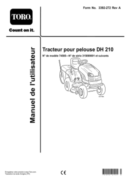 Toro 74585 - DH210 Series Tractor Manuel utilisateur