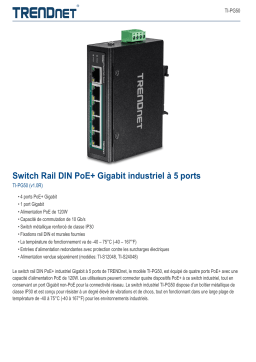 Trendnet TI-PG50 5-Port Industrial Gigabit PoE+ DIN-Rail Switch Fiche technique