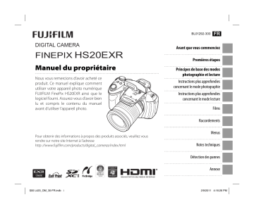 Fujifilm FinePix HS20 EXR Mode d'emploi | Fixfr