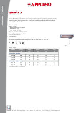 APPLIMO QUARTZ 2 Manuel utilisateur