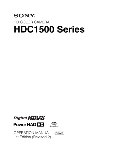 HDC-1450 | HDC-1550 | Mode d'emploi | Sony HDC-1400 Manuel utilisateur | Fixfr