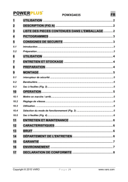 Powerplus POWXG4035 Manuel utilisateur