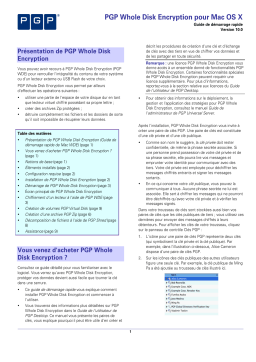 PGP Whole Disk Encryption v10.0 Macintosh Manuel utilisateur