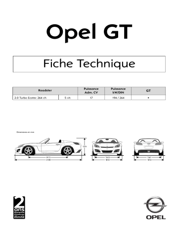 Manuel du propriétaire | Opel GT Manuel utilisateur | Fixfr