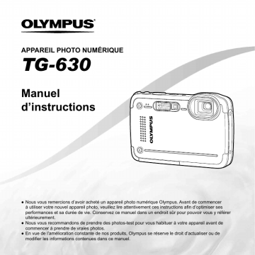 Mode d'emploi | Olympus TG630 iHS Manuel utilisateur | Fixfr