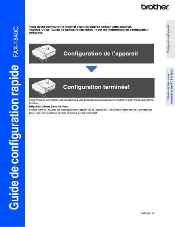 Manuel du propriétaire | Brother FAX-1840C Manuel utilisateur | Fixfr