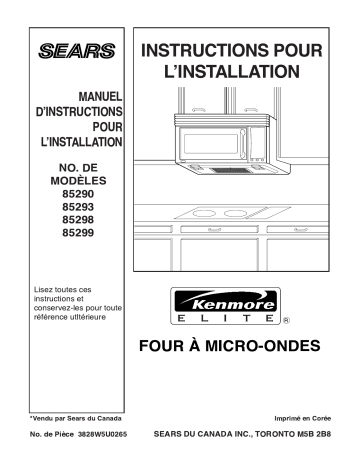 MV-2042KQV | LG MV-2042KLQV Guide d'installation | Fixfr