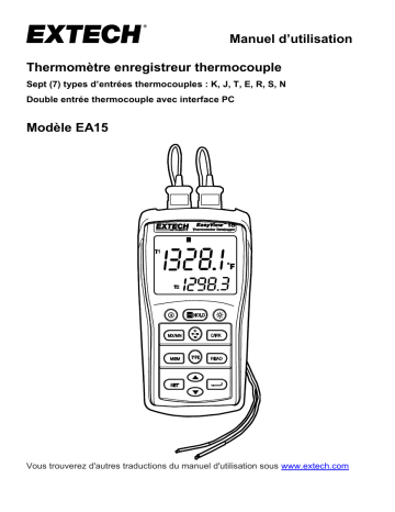 Extech Instruments EA15 EasyView™ Dual Input Temperature Datalogger Manuel utilisateur | Fixfr