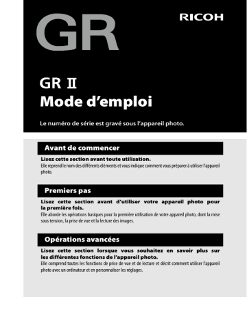 Ricoh GR II Mode d'emploi | Fixfr