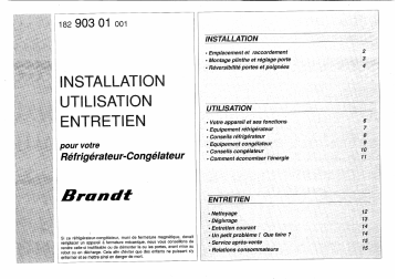 RB349 | RB6317 | RBM356 | RBM355 | RB315 | RB6355 | RB348 | RB316 | RBM6320 | Manuel du propriétaire | Brandt RB6351 Manuel utilisateur | Fixfr