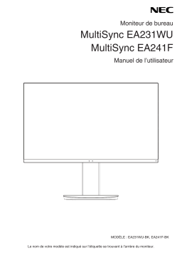 NEC EA241F-BK-SV 24" Full HD Business-Class Widescreen Desktop Monitor Manuel utilisateur