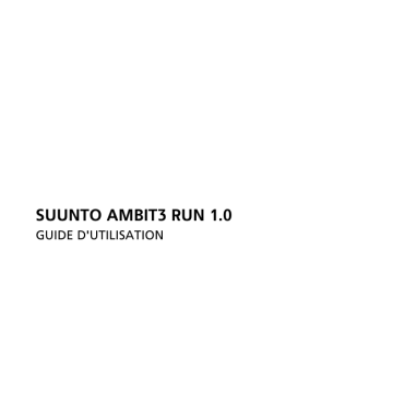 Mode d'emploi | Suunto Ambit 3 Run 1.0 Manuel utilisateur | Fixfr